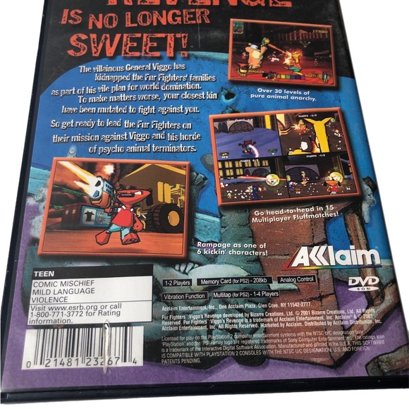 Fur Fighters Viggo's Revenge Game & Case Sony Playstation 2 Ps2 No Manual Tested - Picture 5 of 5